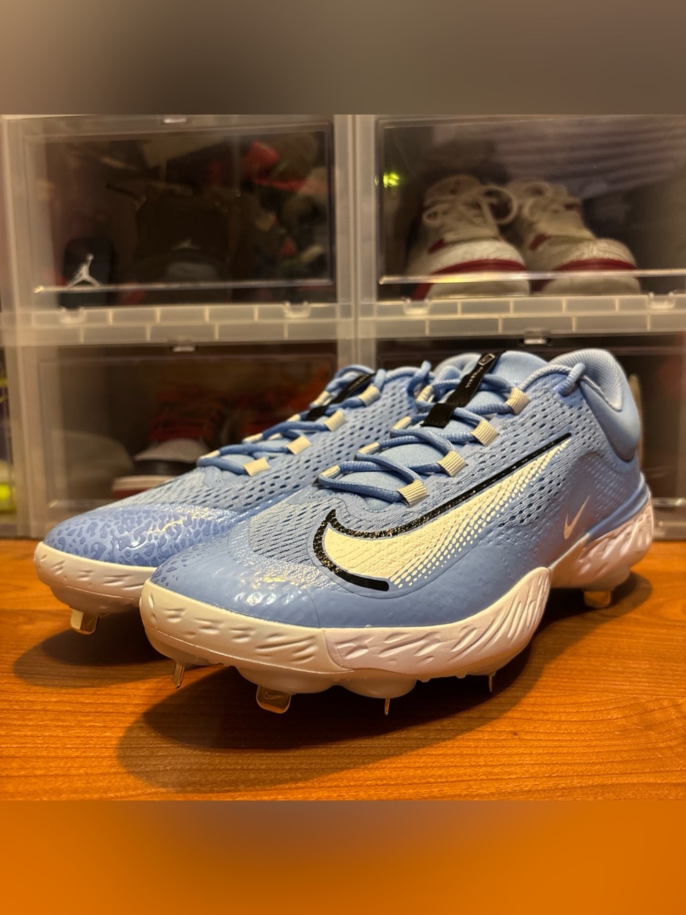 Nike Alpha Huarache Elite 4 UNC Blue PE FN7222-403 Metal Baseball Cleat Sz 15M N